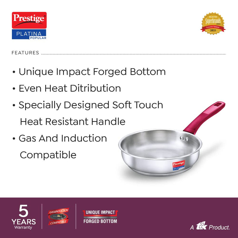 Prestige Platina Popular Stainless Steel Fry Pan - 3