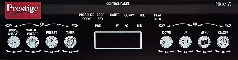 Prestige PIC 3.1 V3 2000-Watt Induction Cooktop with Touch Panel