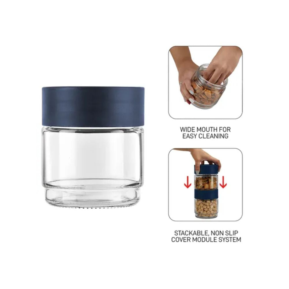 Cello Modustack 500 ML Storage Jars with Tray Gift Set - 12