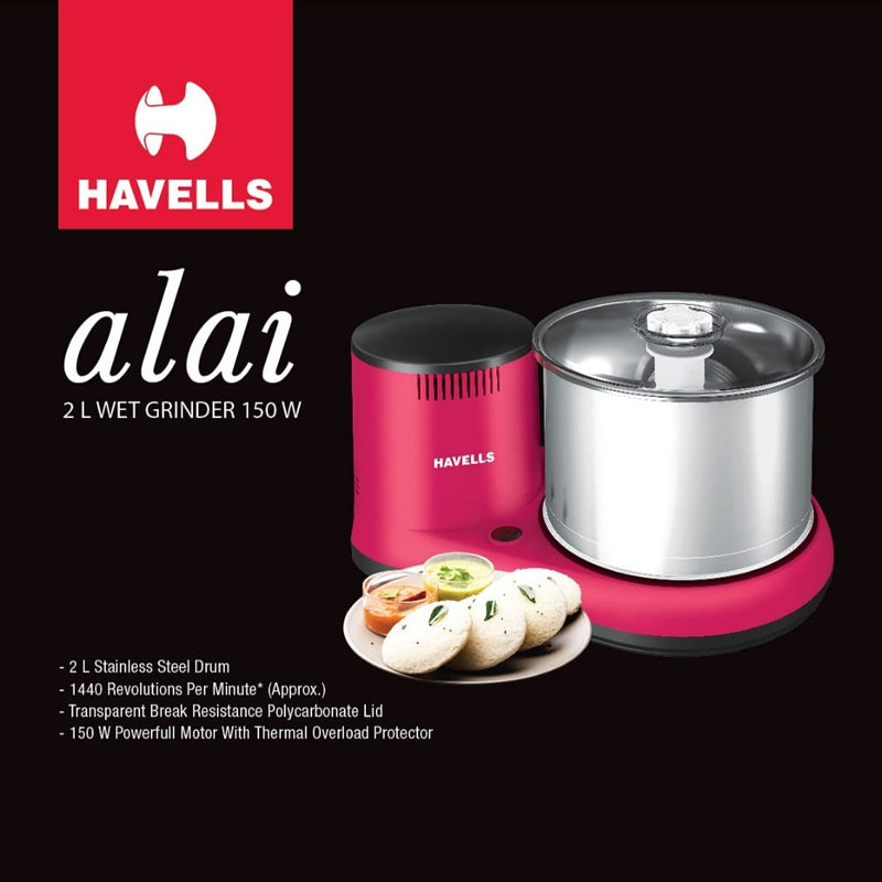 Havells Alai 150 Watts 2 Litres Table Top Wet Grinder - 2