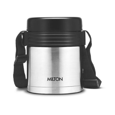 Milton Tuscany Thermosteel Tiffin With Plain Lid | Black