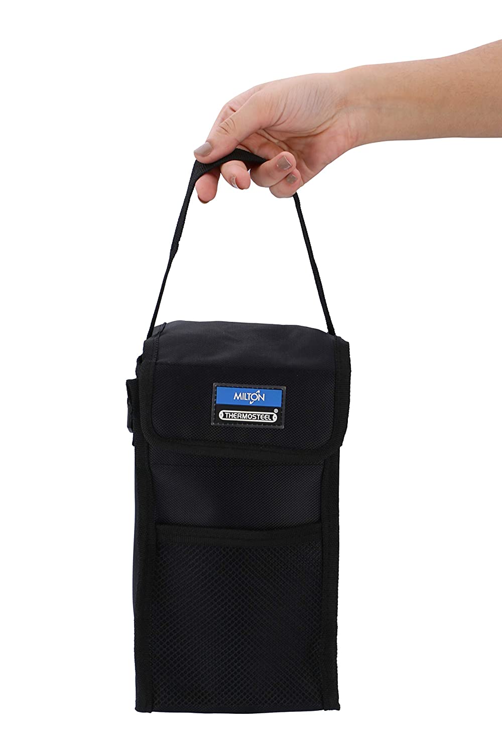 Milton Tuscany Thermosteel Tiffin With Plain Lid | Black