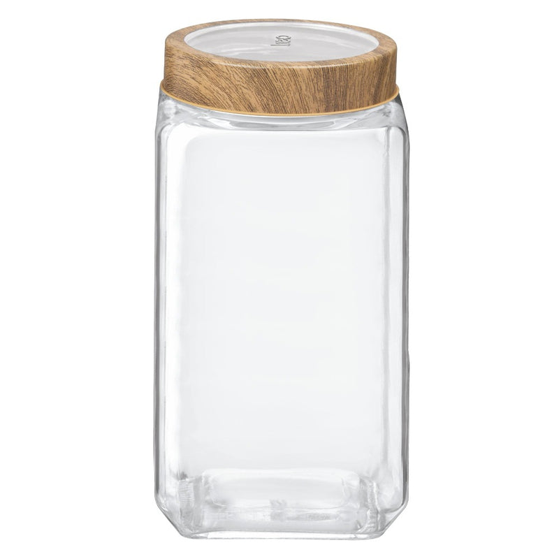 Treo Woody Cube Storage Glass Jar - 2250 ML - 16