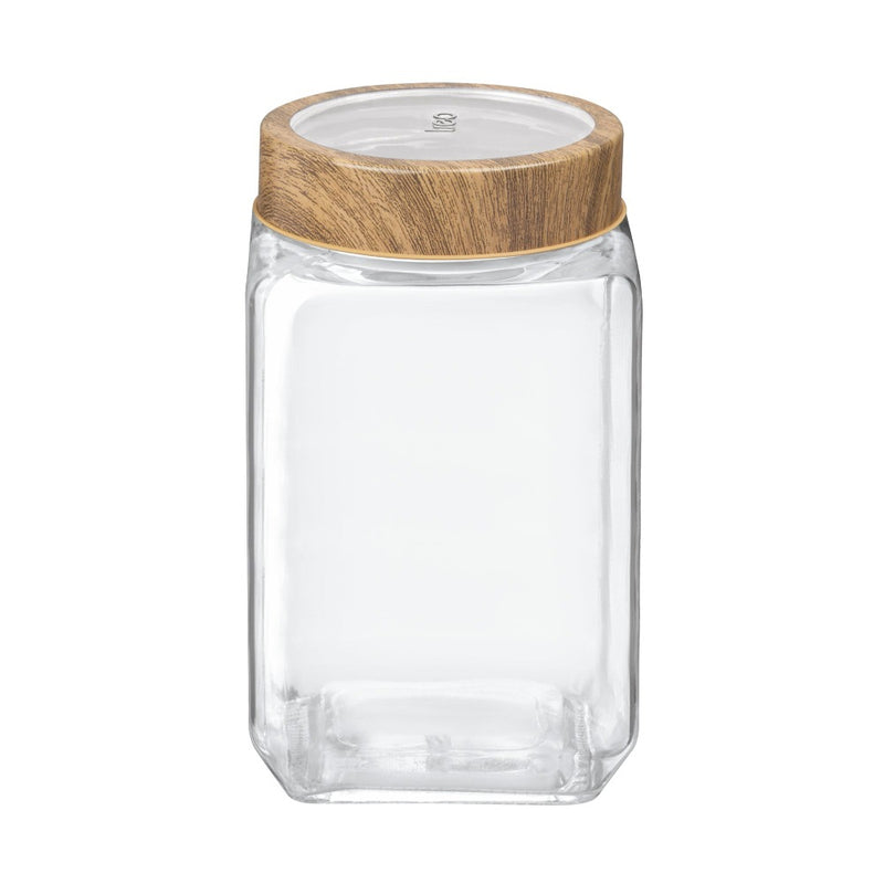 Treo Woody Cube Storage Glass Jar - 800 ML - 4