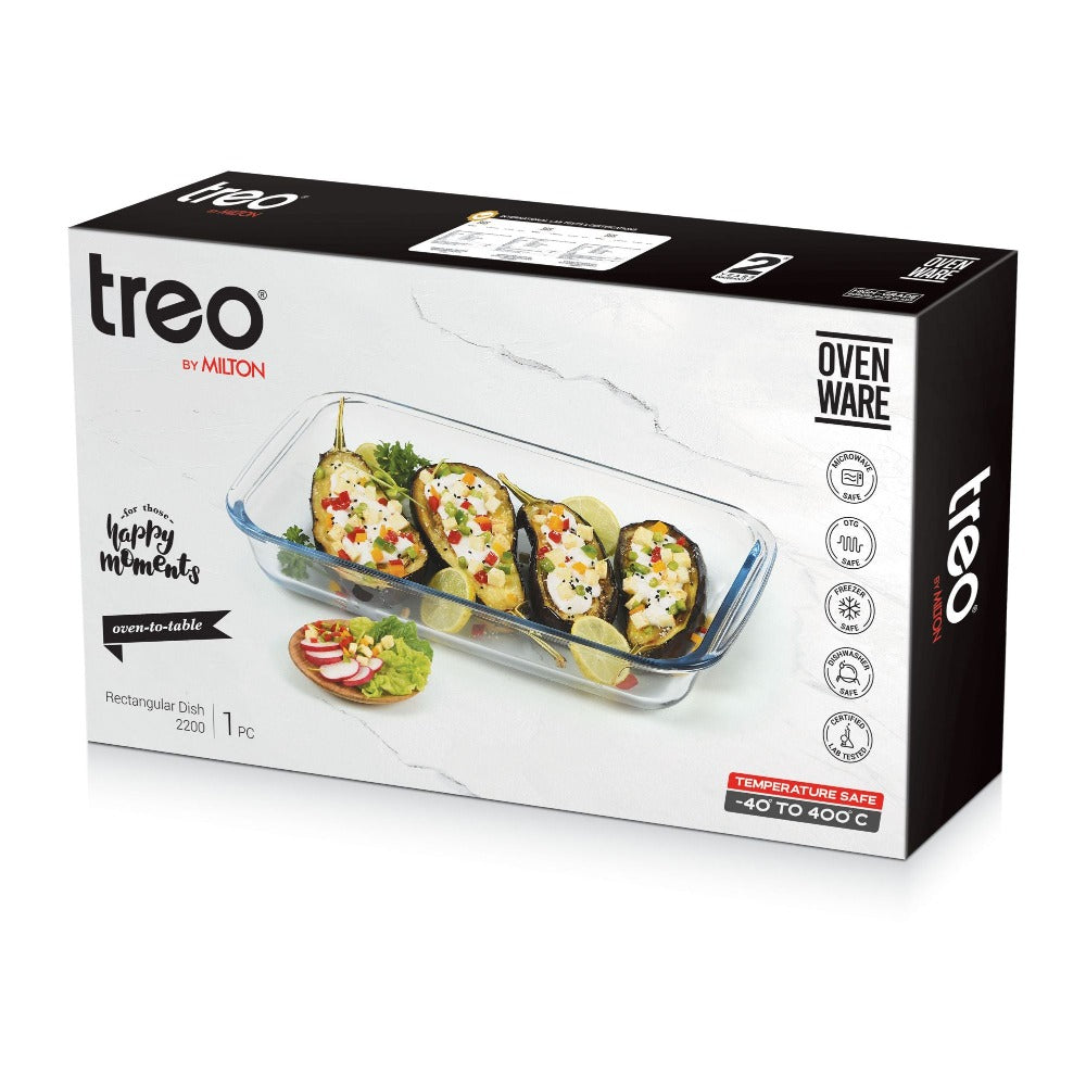 Treo Ovensafe Rectangular Borosilicate Glass Dish - 10