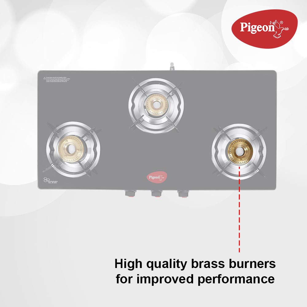 Pigeon Venus 3 Burner Toughened Glass Top Gas Stove - 5