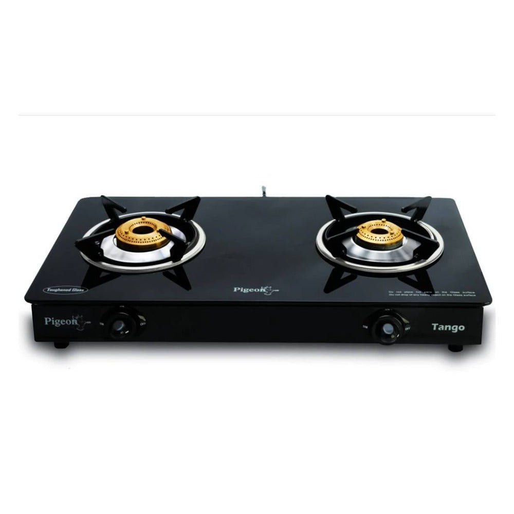Pigeon Tango Burner Toughened Glass Top Gas Stove Black