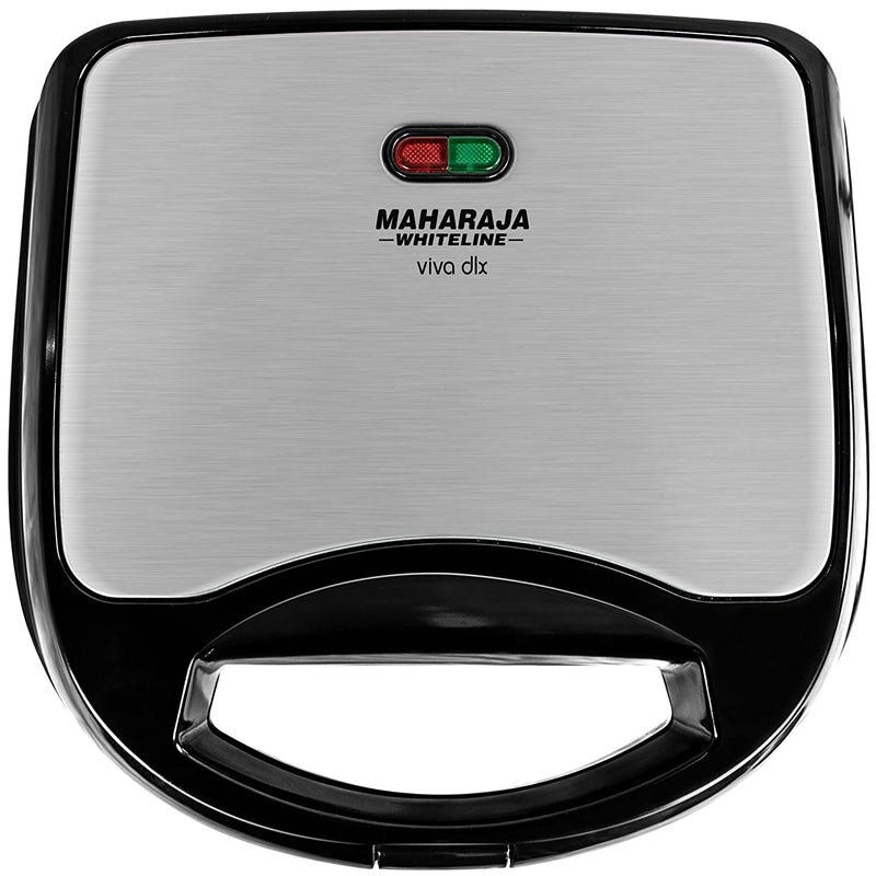 Maharaja Whiteline Viva DLX 700-Watt Sandwich Toaster (Premium Black and Silver)