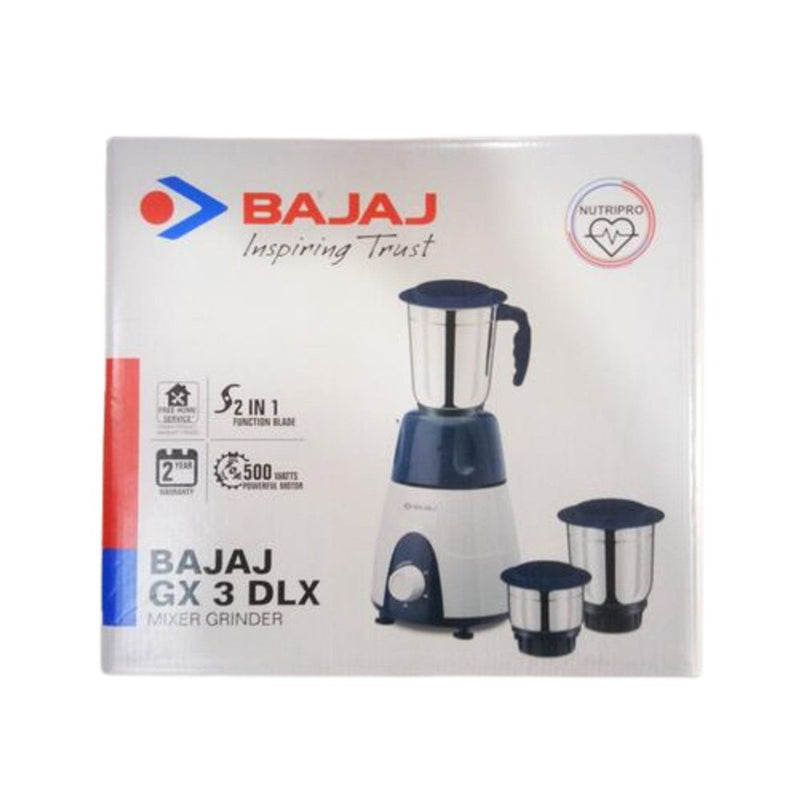 Bajaj GX 3 DLX 500 Watt Mixer Grinder with 3 Jars - 410551 - 2