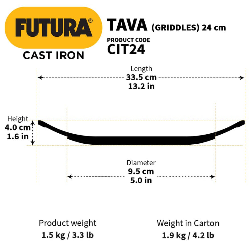 Hawkins Futura Cast Iron 24 cm Tava - CIT24 - 3