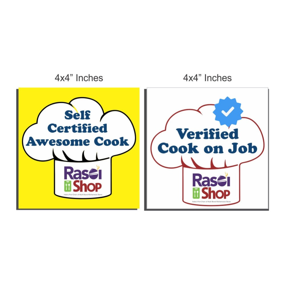 RasoiShop Chef Theme Printed MDF Wooden Fridge Magnet - 13