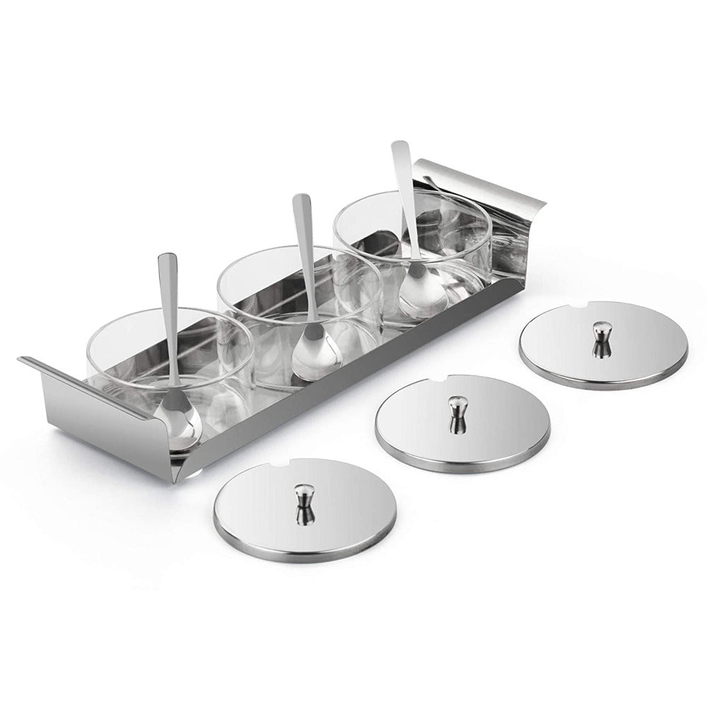 Borosil Zest Condiment Large Tray - 4