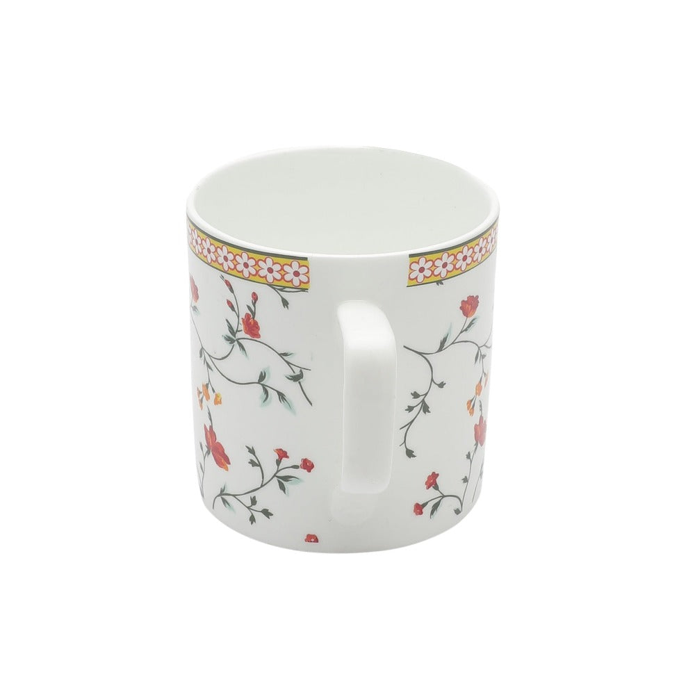 JCPL Ceramic Floral Printed Gardenia 220 ML Coffee & Tea Mugs - 4