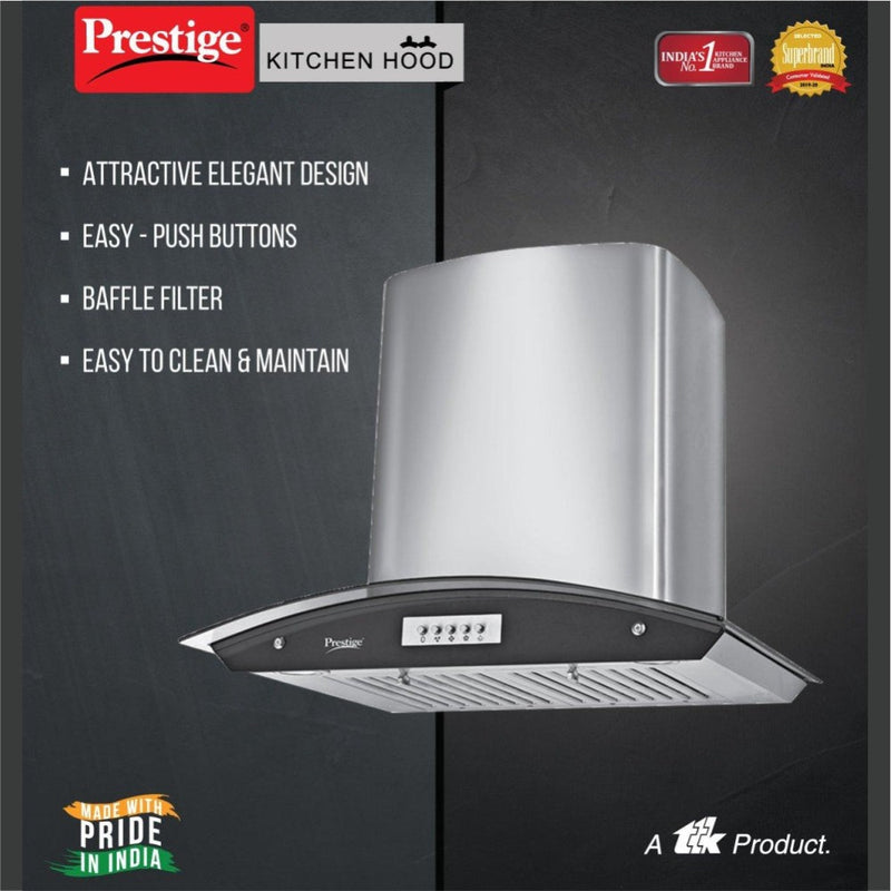 Prestige 1000m3/HR Suction Vista 600 Glass Kitchen Hood with Baffle Filters - 41820 - 4