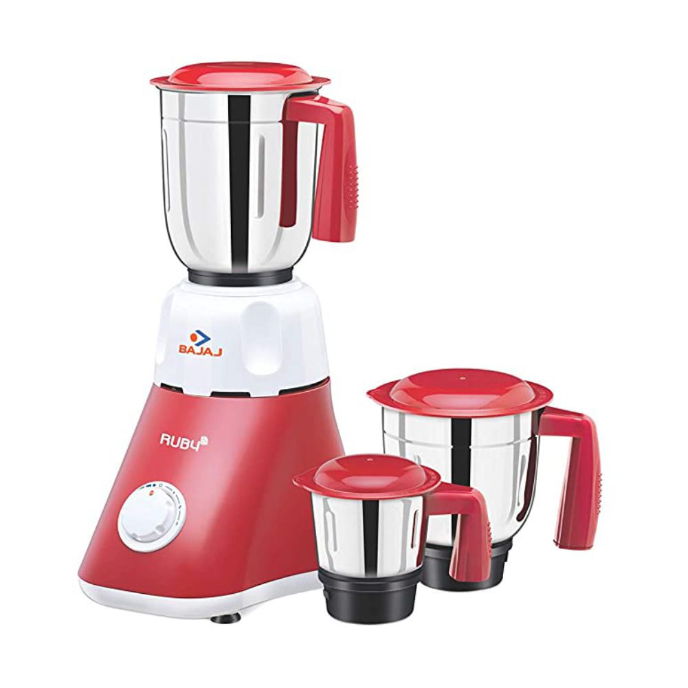 Bajaj Majesty Ruby 500 Watt Mixer Grinder with Jars Red