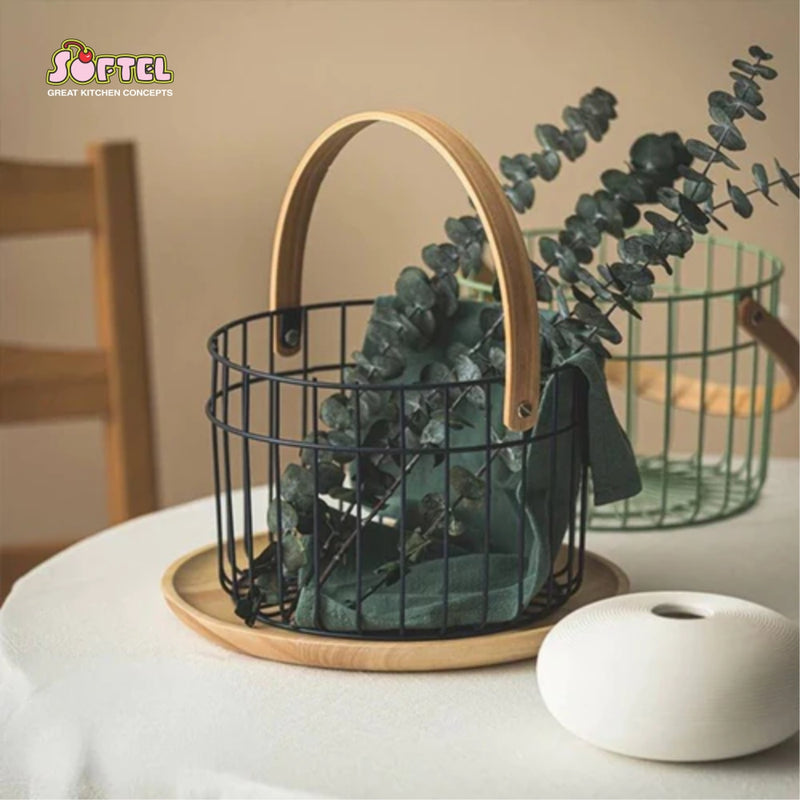 Softel Metal Hold Me Tight Handy Multipurpose Basket with Vegan Handle - 6