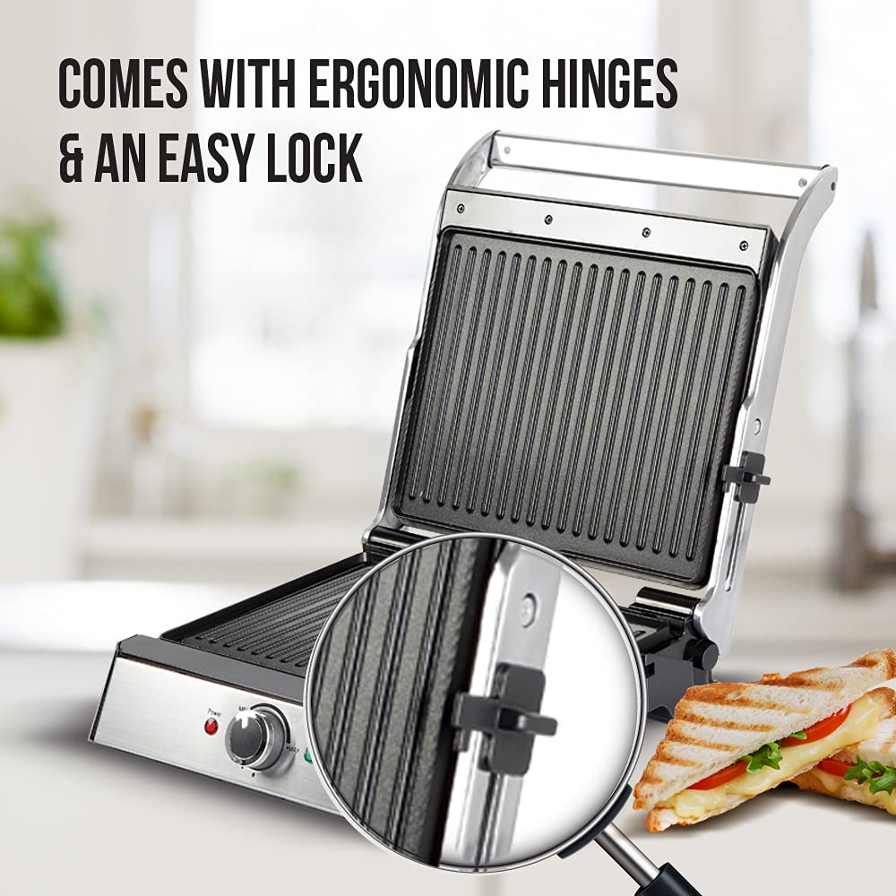 Havells Toastino 2000-Watt Stainless Steel 4 Slice Press Grill Sandwich Maker (Black)