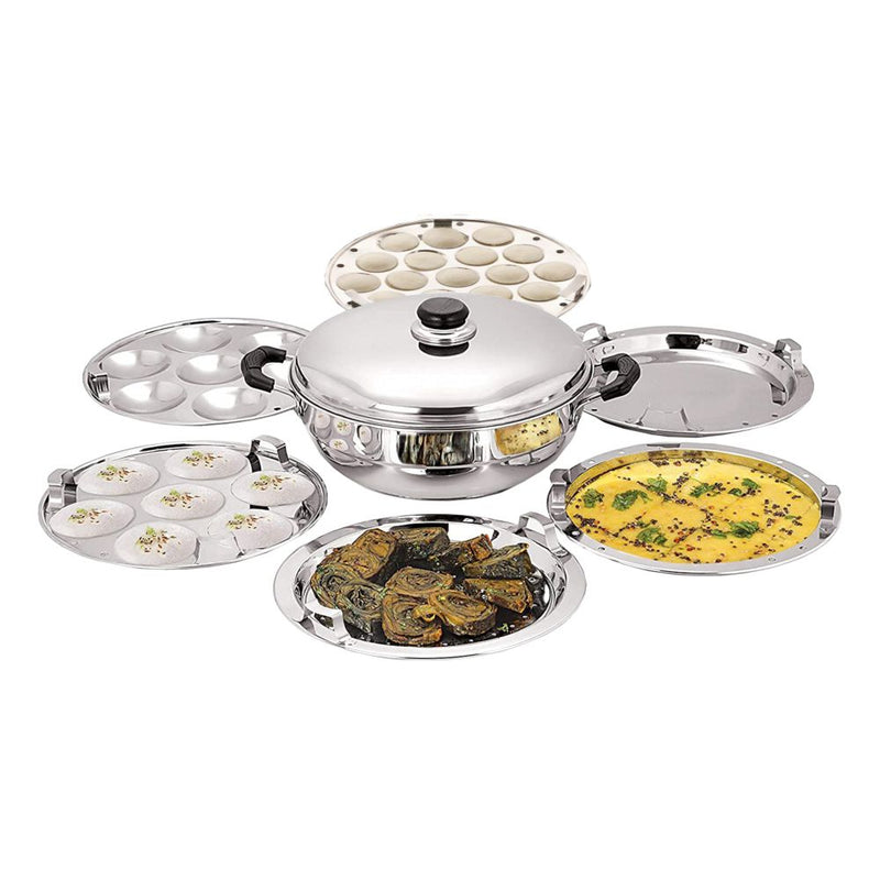 Softel Stainless Steel Multi Kadai, Induction Base with 6 Plates - 1