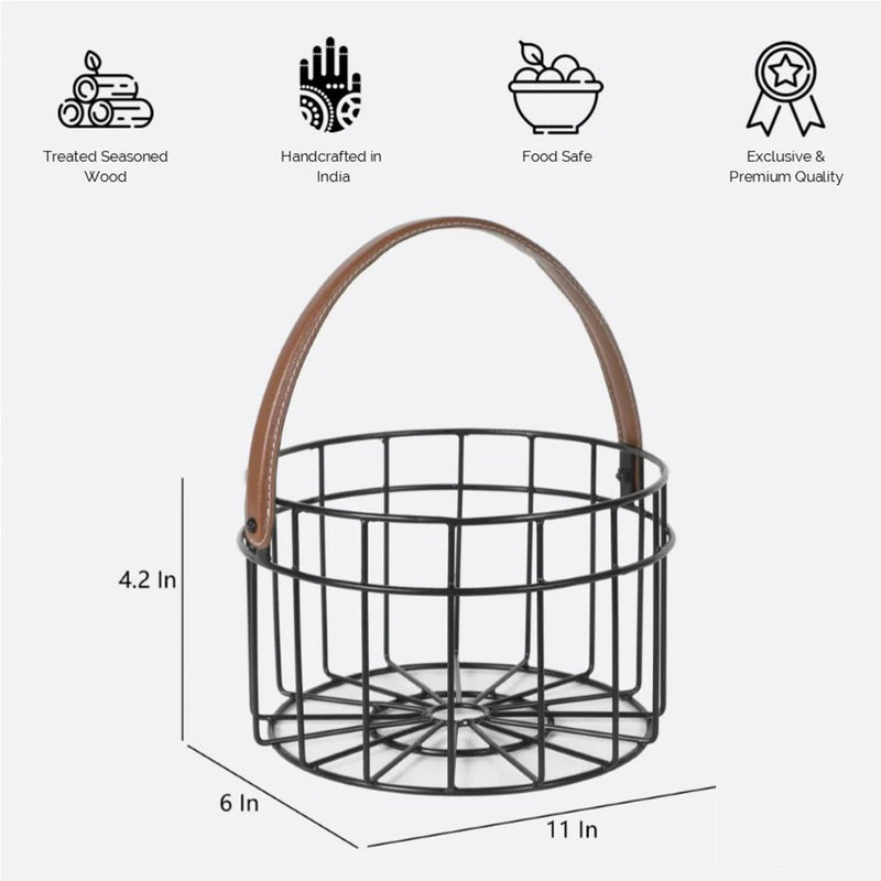Softel Metal Hold Me Tight Handy Multipurpose Basket with Vegan Handle - 5