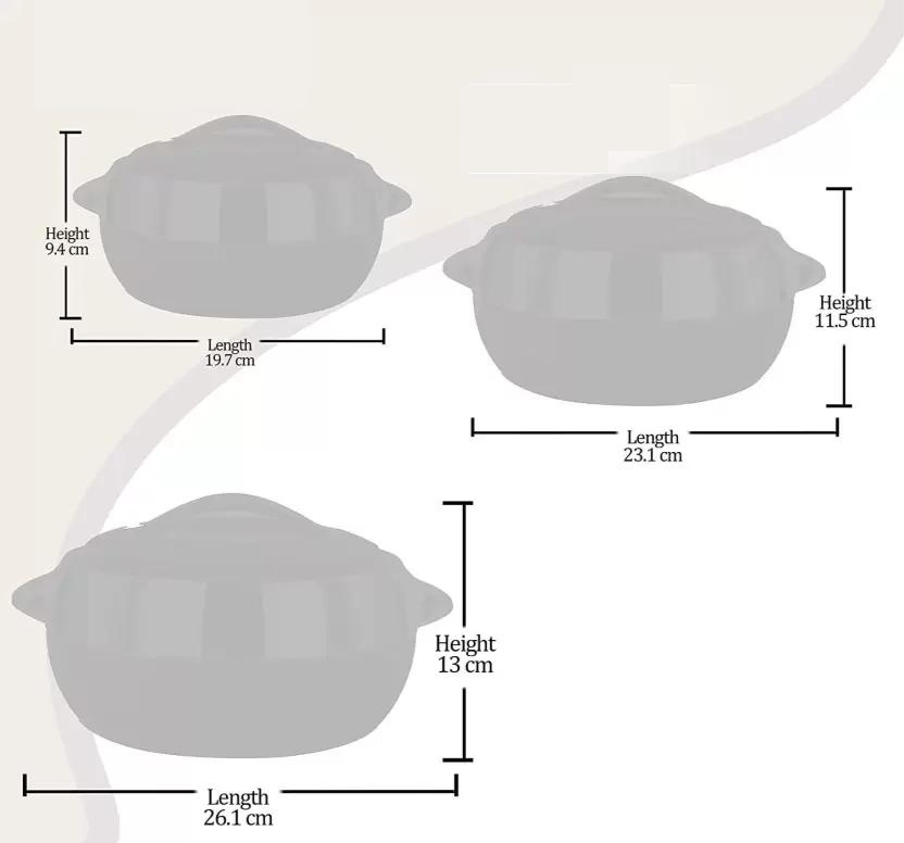 Milton Fiesta Junior Insulated Inner Stainless Steel Casserole | Set of 3 Pcs