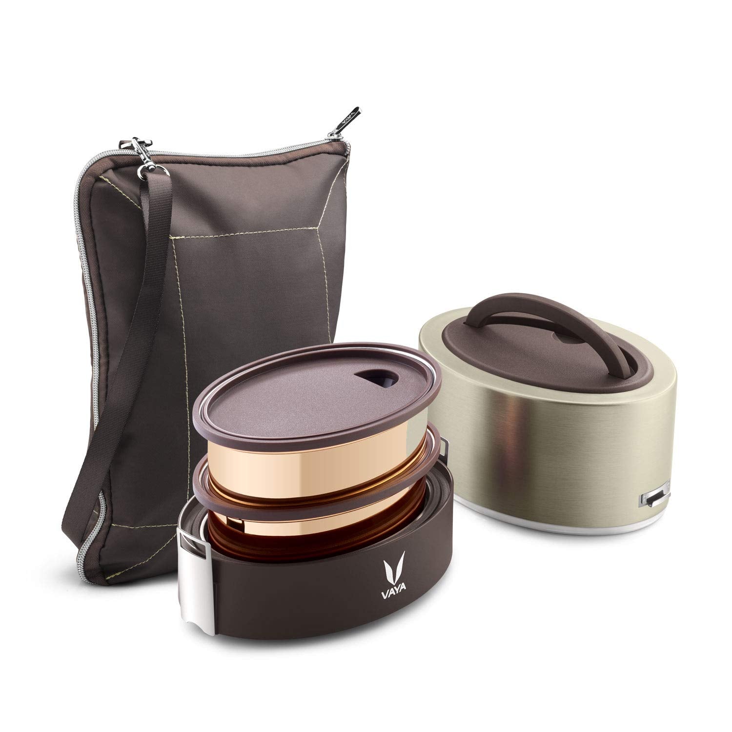 Vaya Tyffyn Graphite Copper-Finished Stainless Steel Lunch Box for Kid