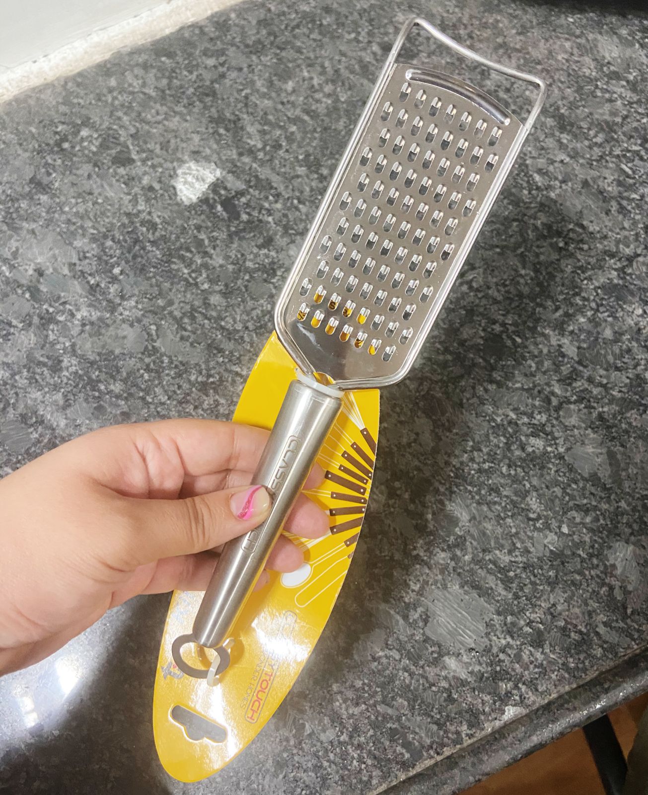 Classy Touch Stainless Steel Grater | Thick Round Handle for better Grip