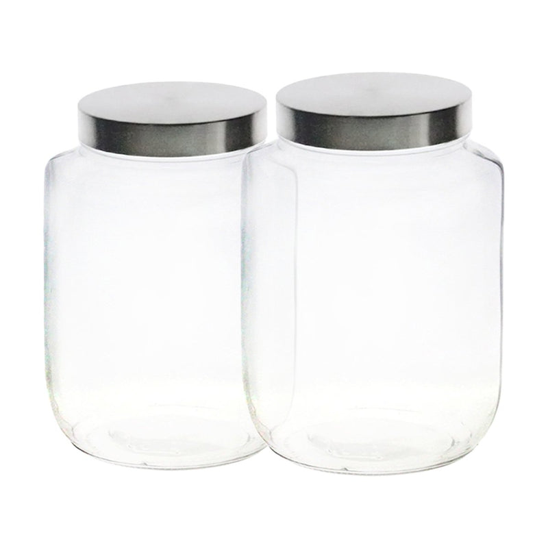 YERA Aahaar Steelex Storage Jar with Lid - Round - 750-ST - (2 Pieces) 860 ml