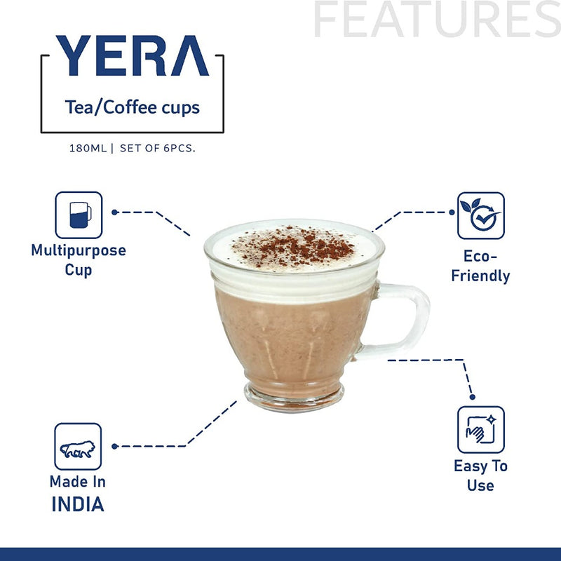 Yera CS6DD 180 ML Glass Coffee Mugs - 5