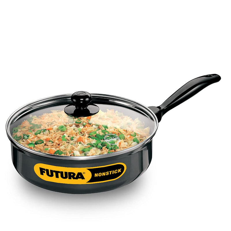 Hawkins Futura Non-Stick Saute Curry Pan with Glass Lid - 9