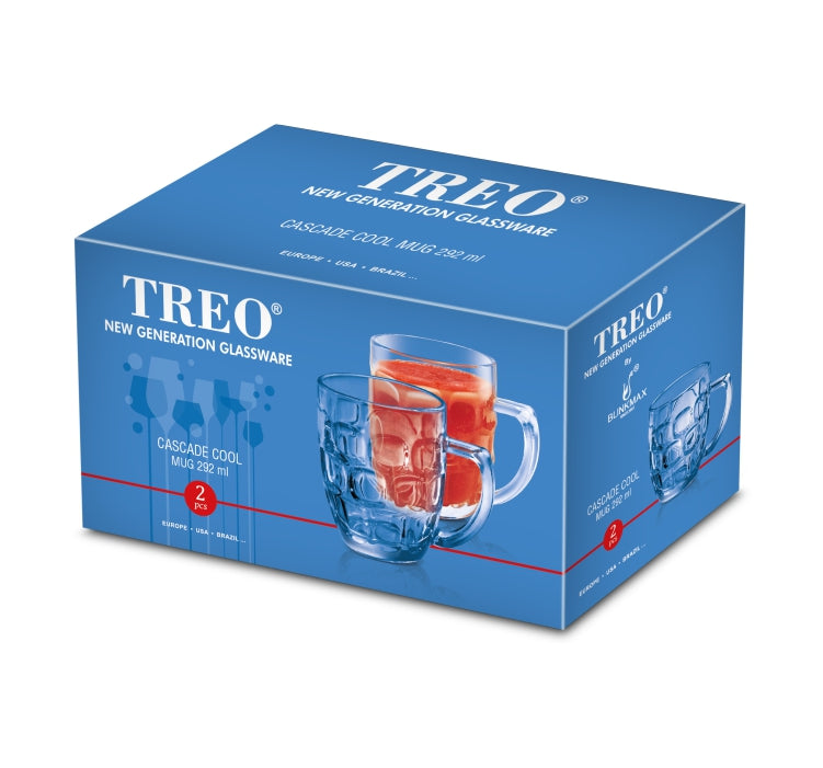 Treo Cascade cool 292 ml Beer Mug | Set of 2