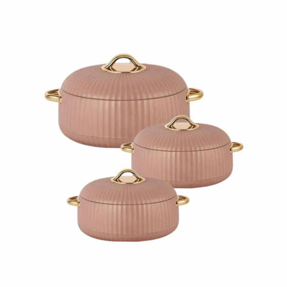 Cello Aurum Luxury Inner Stainless Steel Insulated Casserole Set | Set of 3 Pcs | 1000ML + 1000ML + 1500ML Casserole Set