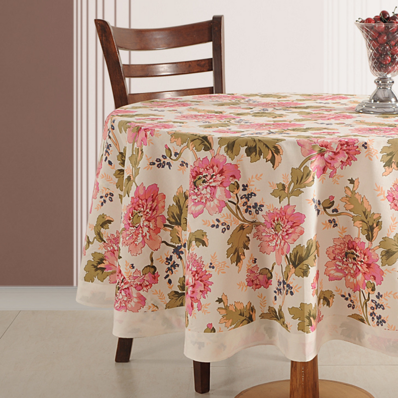 Swayam Floral Printed Round Table Cover - 3612 - 2