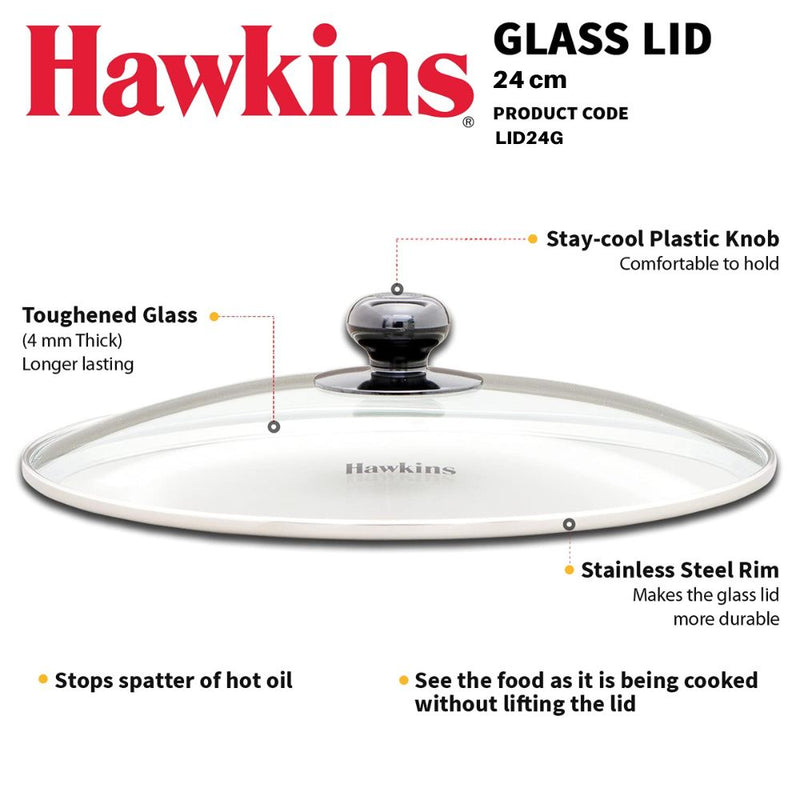Hawkins 24 CM Glass Lid - LID24G - 2