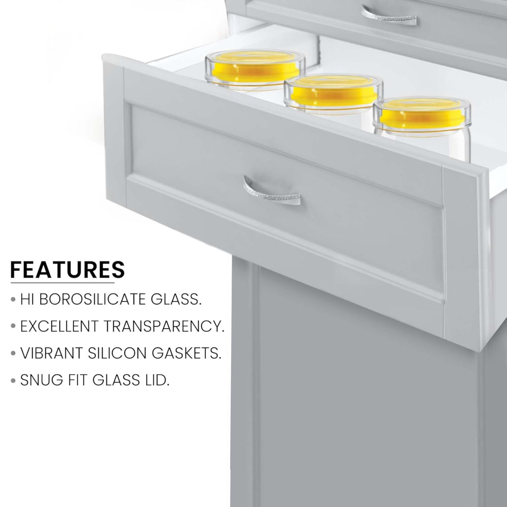 Treo Borosilicate Glass Alin Jar with Glass Lid - 18