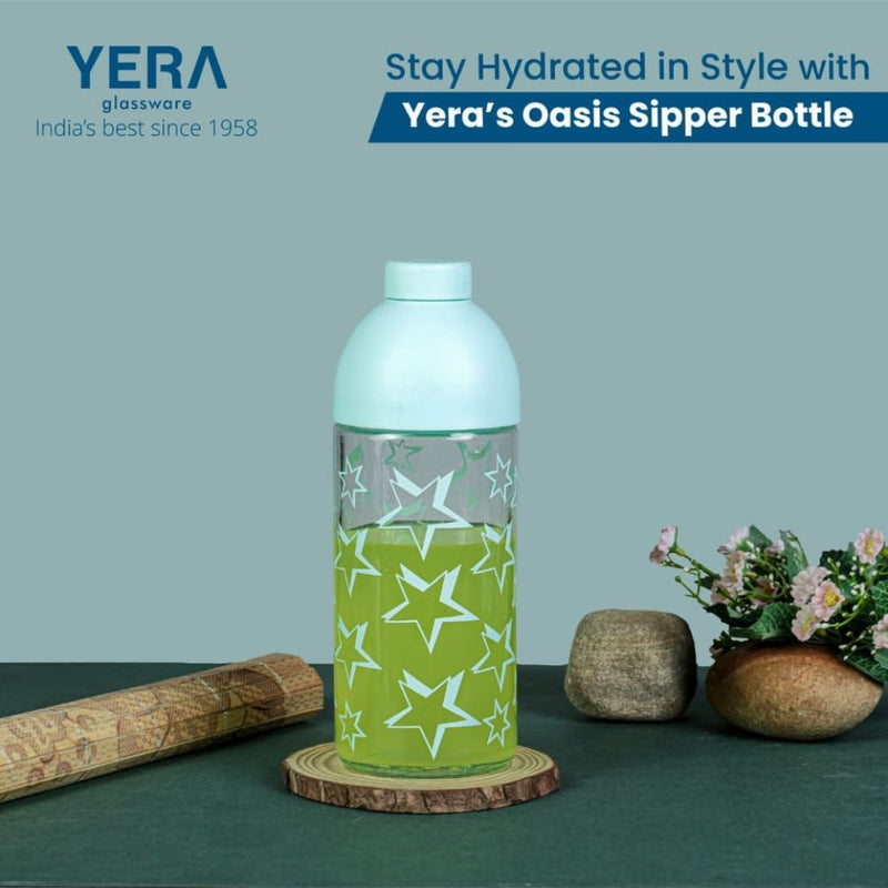Yera Sipper Oasis 550 ML Glass Bottle with Plastic Dual Cap - 3