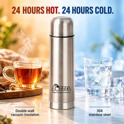 Softel Thermosteel 500ml Vacuum Flask for Hot & Cold Drinks | Insulated Stainless Steel Bottle for Office, Travel & Gifting | 1 Pc