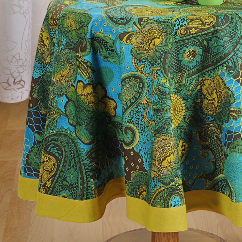 Swayam Floral Printed Round Table Cover - 2403 - 3