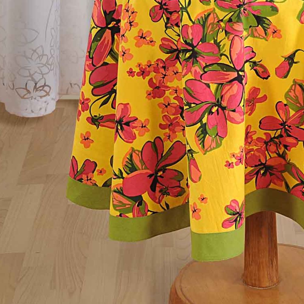 Swayam Floral Printed Round Table Cover - 2410 - 3