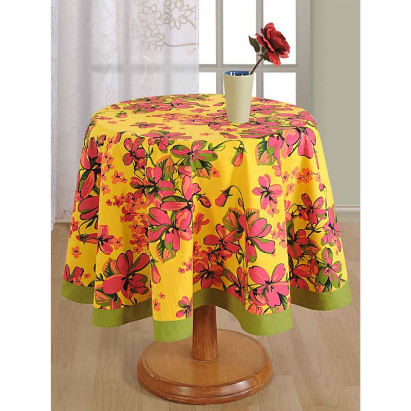 Swayam Floral Printed Round Table Cover - 2410 - 2