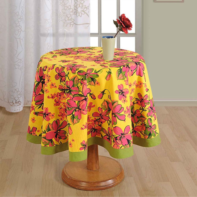 Swayam Floral Printed Round Table Cover - 2410 - 1