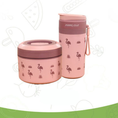 Pinnacle Prime Insulated Lunch Box with Pixel Thermo Bottle Combo & Additional Stainless Steel Tray | Leak-Proof Tiffin Box for Office Men & Women | Perfect Insulated Lunch Box for Kids(2 pc Set)