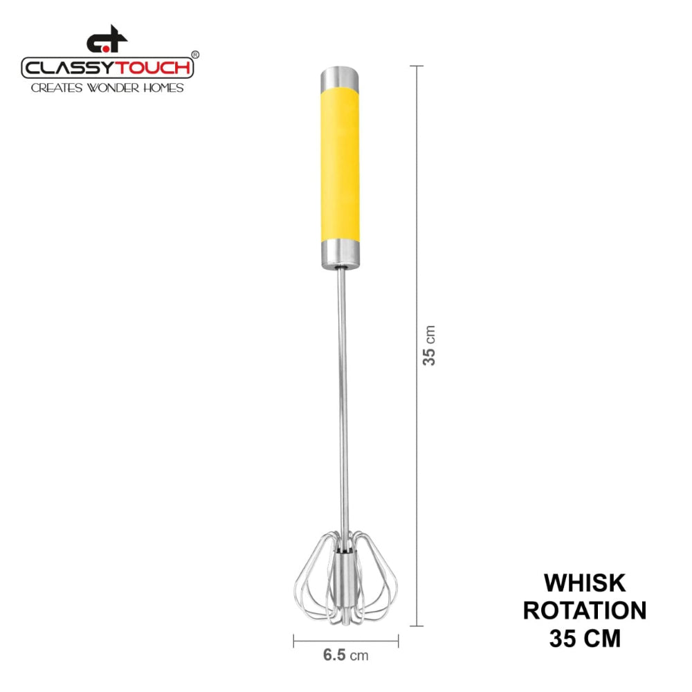 Classy Touch Stainless Steel Whisk Rotation - 5
