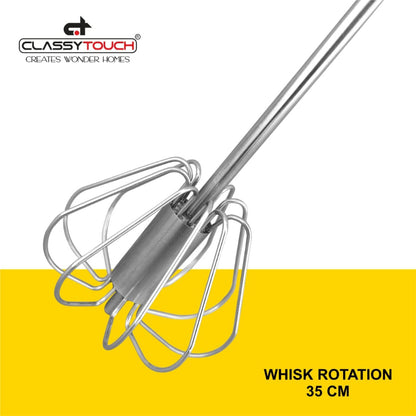 Classy Touch Stainless Steel Whisk Rotation - 2