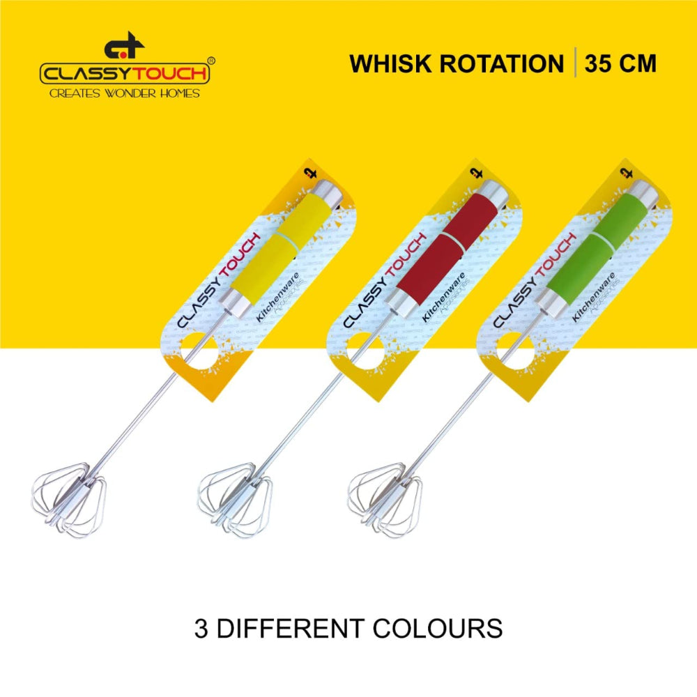 Classy Touch Stainless Steel Whisk Rotation - 3