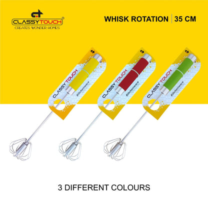 Classy Touch Stainless Steel Whisk Rotation - 3