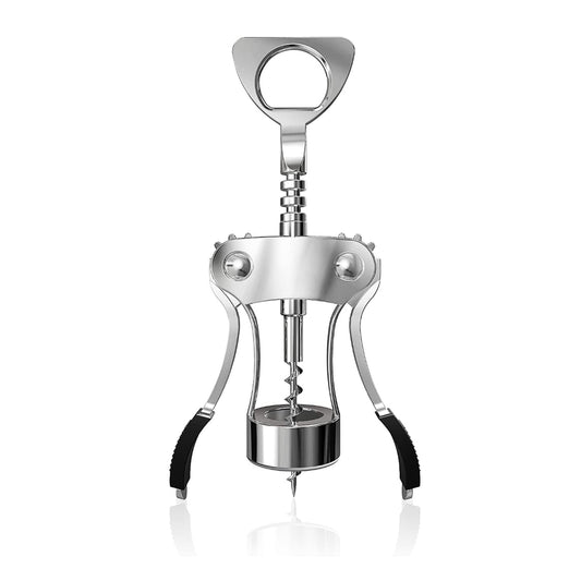 Classy Touch Wing Style Wine/Champagne Bottle Corkscrew Opener with Built In Bottle Opener - 1