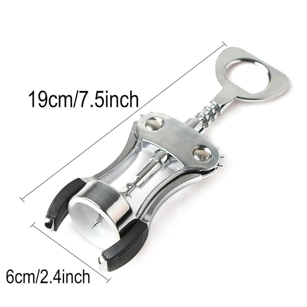 Classy Touch Wing Style Wine/Champagne Bottle Corkscrew Opener with Built In Bottle Opener - 4