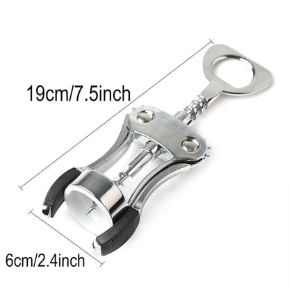 Classy Touch Wing Style Wine/Champagne Bottle Corkscrew Opener with Built In Bottle Opener - 4