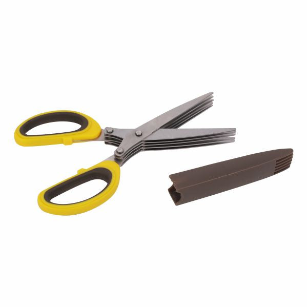 Classy Touch Herb Scissor Multipurpose Cutting Shears with 5 Stainless Steel Blades and Safety Cover - 4
