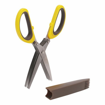 Classy Touch Herb Scissor Multipurpose Cutting Shears with 5 Stainless Steel Blades and Safety Cover - 3